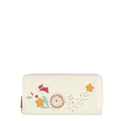Ivory Springtime large zip around matinee purse